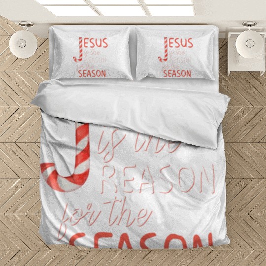 Jesus Is The Reason For The Season Candy Cane Chr Bedding Sets