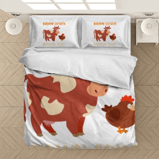 Brown Chicken Brown Cow Bedding Sets