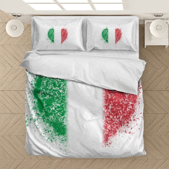 Italian Heart Flag Vintage Bedding Sets