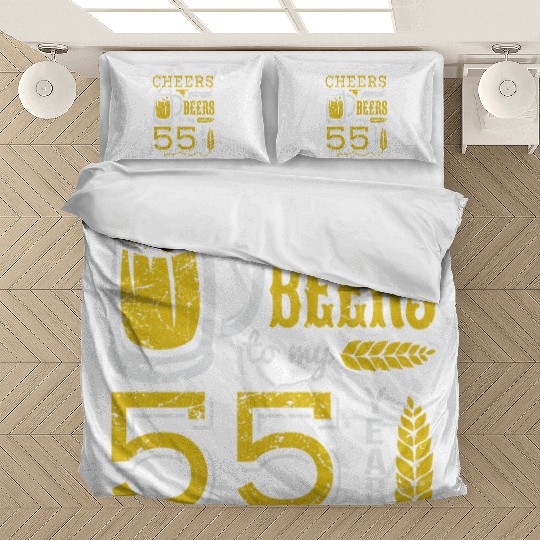 Cheers and Beers 55th Birthday Gift Idea Bedding Sets