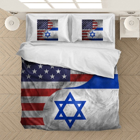 USA Israel Dual Yin Yang Flag Bedding Sets