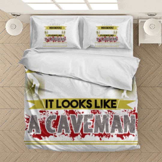 play golf caveman humor golf humor funny golf gift Bedding Sets