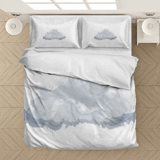 single drawn fluffy white cloud Bedding Sets