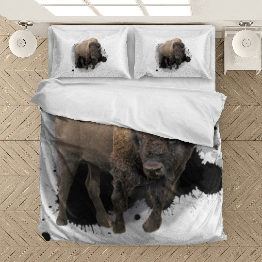 Bison Buffalo Cattle Design Illustration Gift Bedding Sets
