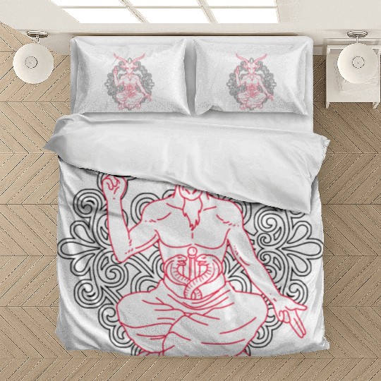 Horned Devil Black Goat Baphomet Tarot Card Satan Bedding Sets