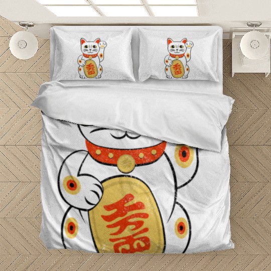 Japan Lucky Cat Japanese Maneki Neko Good Luck Cha Bedding Sets