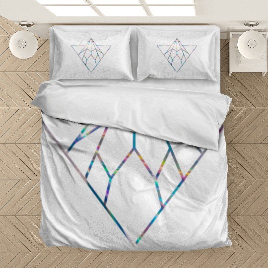 Holographic iridescent triangle and diamond Bedding Sets