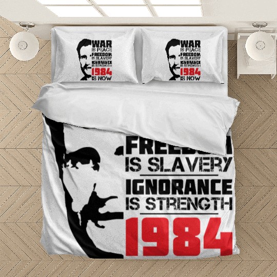 War is peace, George Orwell Portrait, 1984 Bedding Sets