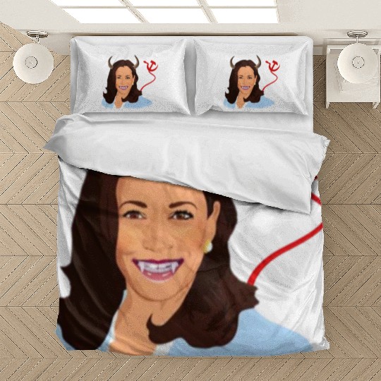 Trump kamala harris monster communist Bedding Sets
