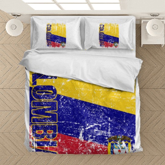 Colombia Flag Big Vintage Retro Flag Gift Bedding Sets