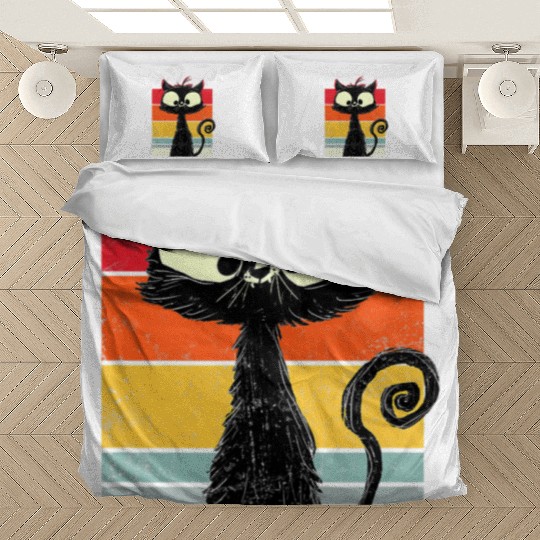 Funny Vintage Cat Black Cat Cat Owner Gift Retr Bedding Sets