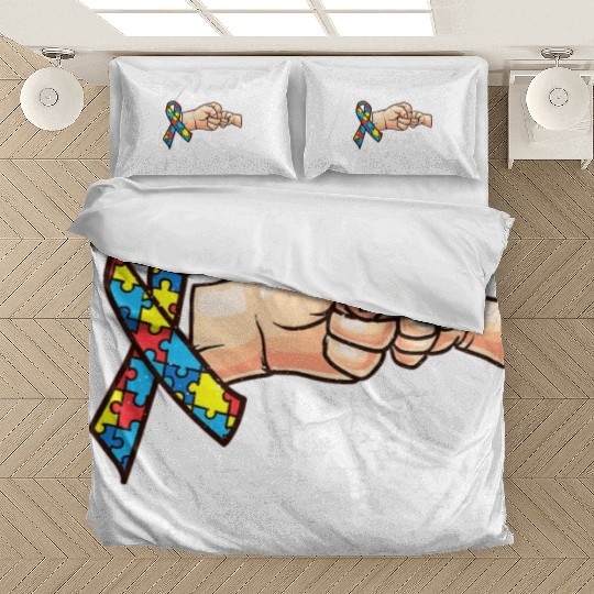 Autism Awareness Bedding Sets Autism Mom Dad His Fight Is
