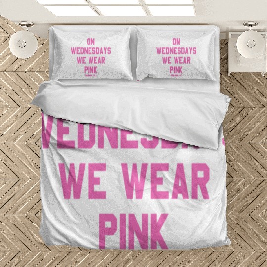 Mean Girls Pink On Wednesday Square Text Bedding Sets