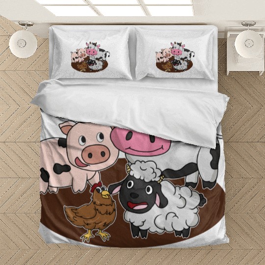 Farm Animals Pig Cow Chicken Sheep Bedding Sets