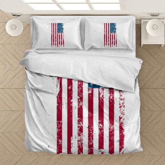 Powerstroke Burning Diesel American Flag Usa Bedding Sets