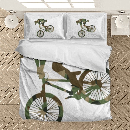 Vintage BMX Bike Racing Camouflage Bedding Sets
