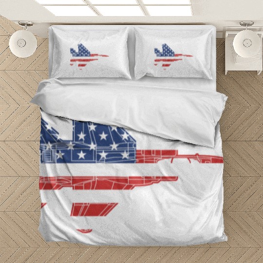 F-15 Eagle Fighter Jet Airplane American Flag F15l Bedding Sets