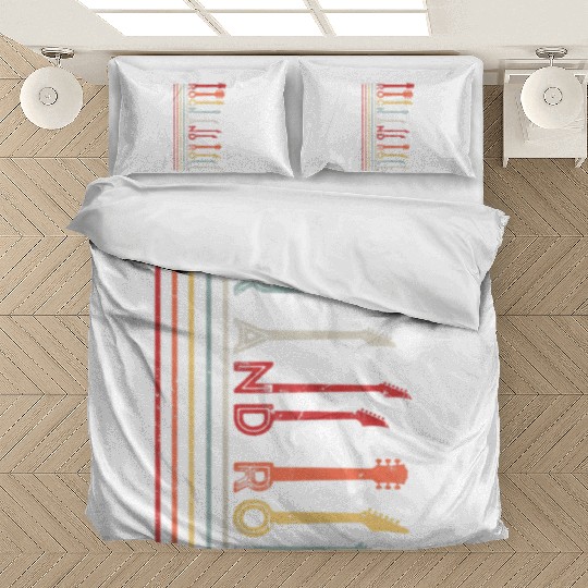 Classic Rock And Roll Vintage Bedding Sets Concert Band