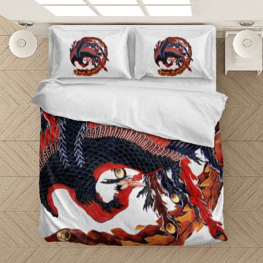 Phoenix that glares in all directions by Hokusai Bedding Sets