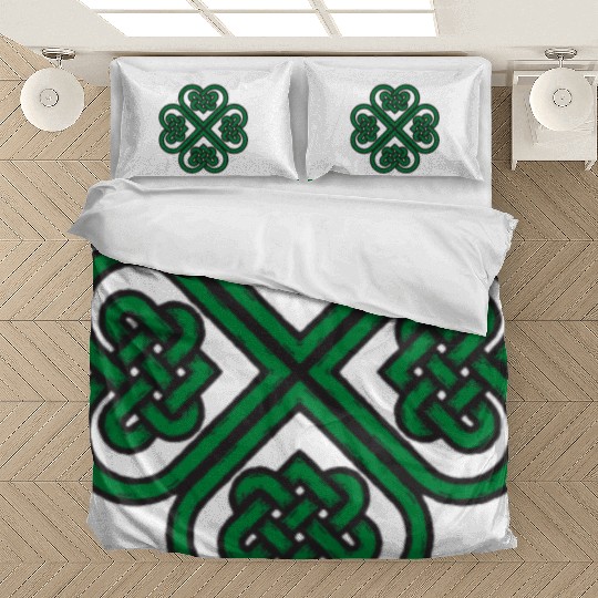 Irish Celtic Knot Shamrock Heart St Patricks Day Bedding Sets