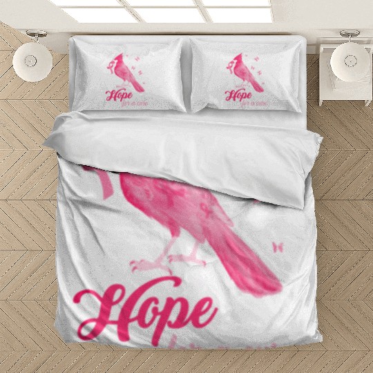 Breast Cancer Cardinal bird hope for a cure Bedding Sets
