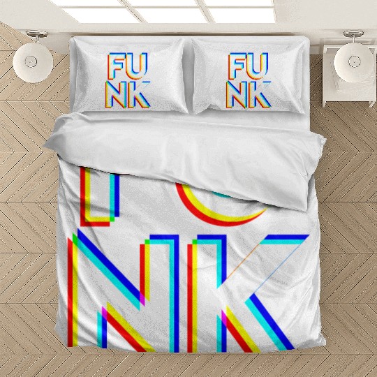 Funk in Big Bold CMYK Letters Be The Meme Bedding Sets