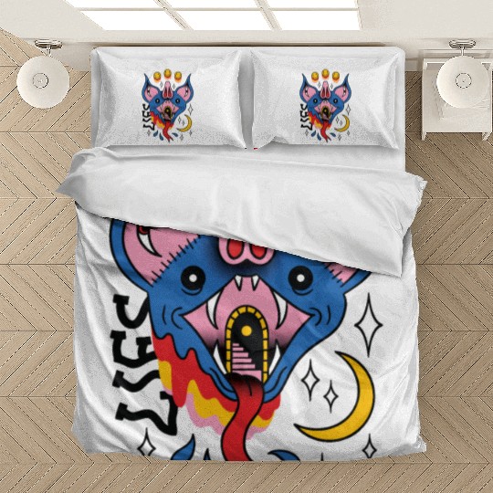 TRIPPY BAT TATTOO SURREAL Bedding Sets