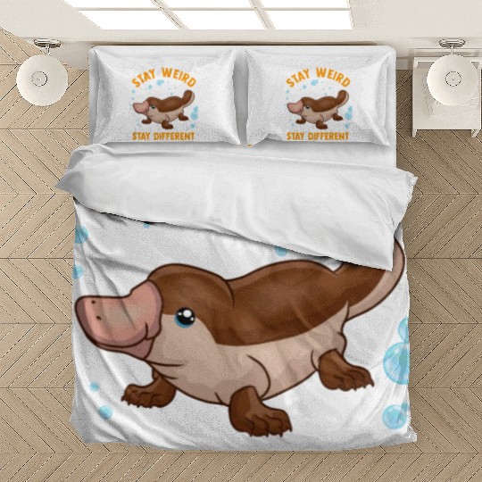 Funny Stay Weird Stay Different Cute Platypus Bedding Sets