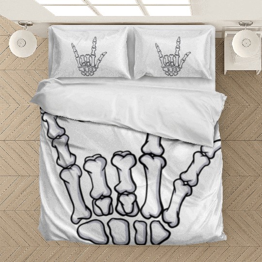 I Love You Sign Language Gift Skeleton Hand Hallow Bedding Sets