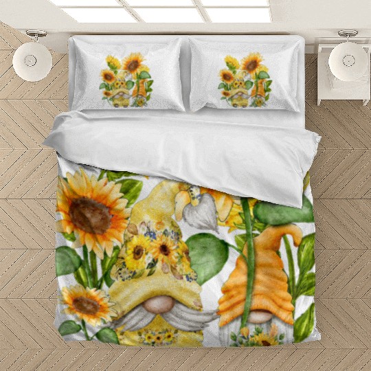 Unique Sunflower Gnome For Hippies And Spring Bedding Sets