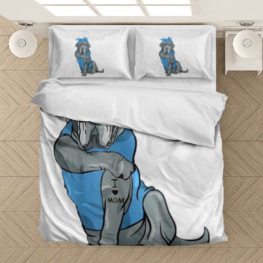 Neapolitan Mastiff Dog Tattoo I Love Mom Bedding Sets