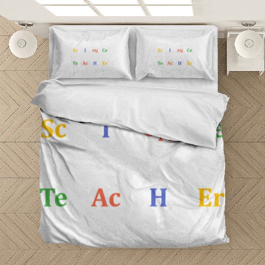 Science teacher periodic table chemistry elements Bedding Sets
