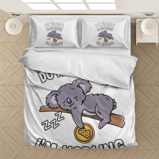 Please Do Not Disturb Funny Bitcoin Koala Hodl BTC Bedding Sets