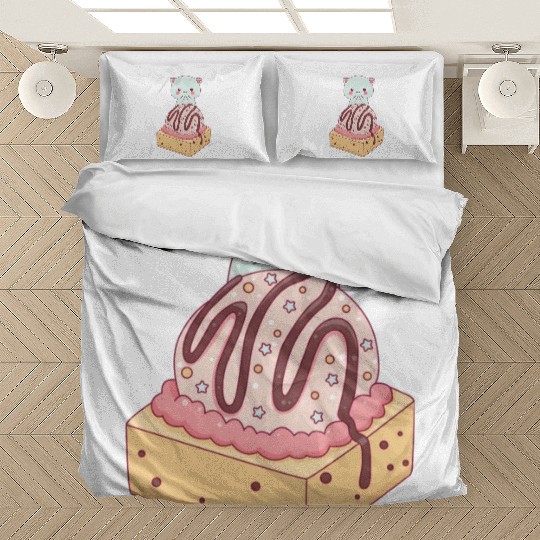 Cute Sweet Ice Cream Cake Bedding Sets