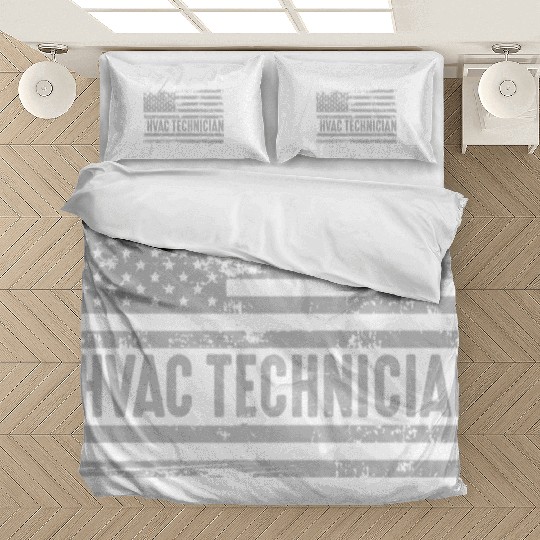American Hvac Technician United States Flag birthd Bedding Sets