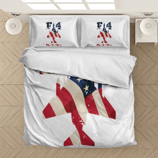 F-4 Phantom II Aircraft with USA Flag Overlay Bedding Sets