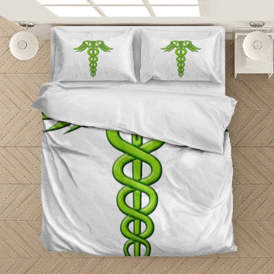 Green Celtic Knot Caduceus Bedding Sets