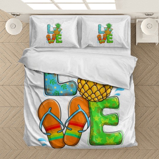Summer Love Teacher life Love Pineapple Bedding Sets