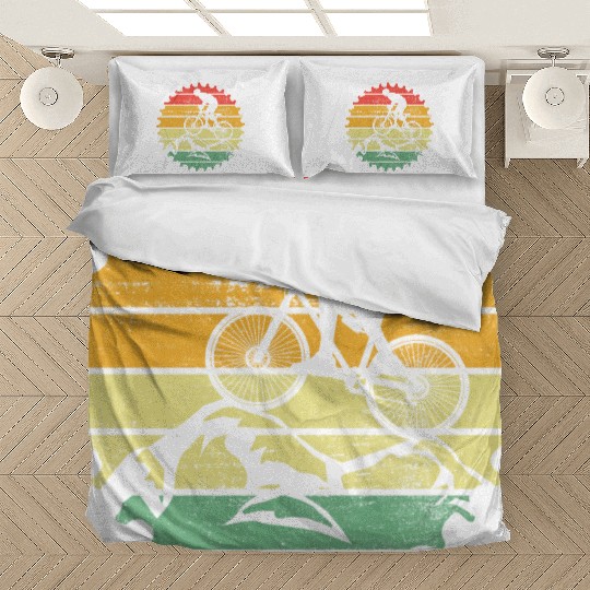 Mountain bike retro gift for mountain biker Bedding Sets