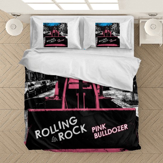 Pink Bulldozer / Rolling Rock Bedding Sets