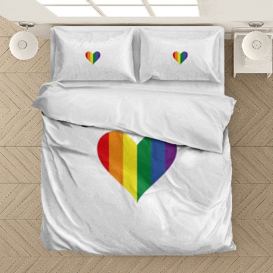 Free Mom Hugs Pride LGBTQ Rainbow Heart Bedding Sets