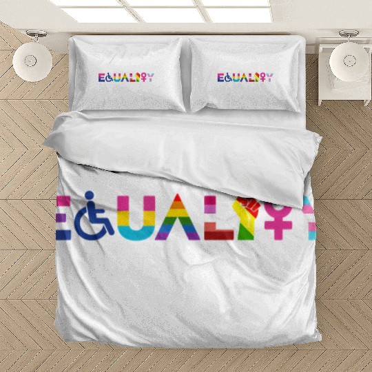 Equality Hurts No One LGBT Black Disabled Bedding Sets