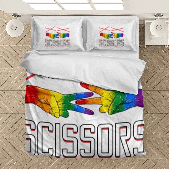 Rock Paper Scissors Lesbian LGBTQ Pride Bedding Sets