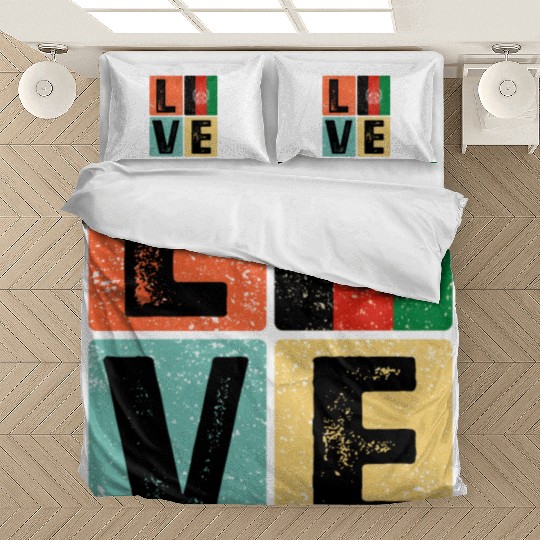 I Love Afghanistan Flag for Afghan Pride Bedding Sets