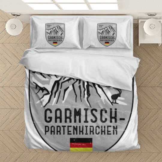 Garmisch Mountain Germany Emblem Bedding Sets