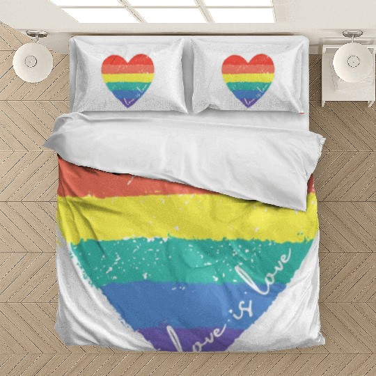 Love Is Love Rainbow Heart Bedding Sets