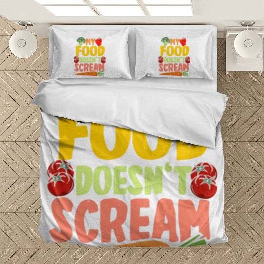 Vegan Vegetarier My Food Doesn't Scream Bedding Sets