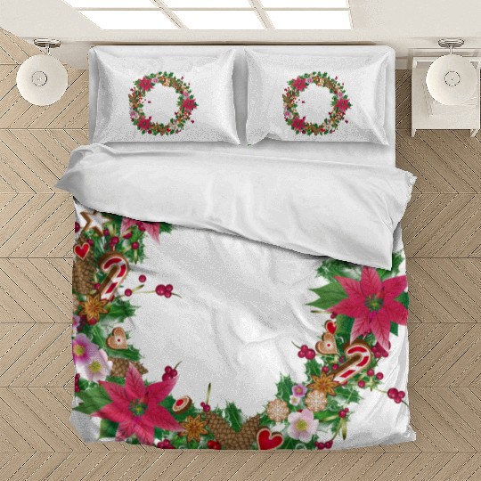 classic Christmas wreath lavishly decorated Bedding Sets