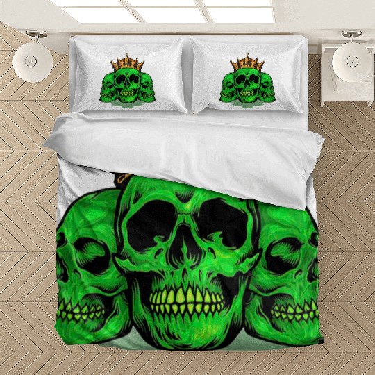 King Family Skull Green Bedding Sets