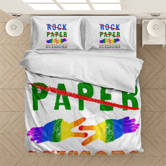 Rock Paper Scissors Lesbian Couple LGBTQ Pride Mon Bedding Sets